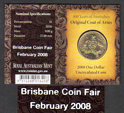 2008 C Australia $1 (C of A Brisbane Februar o-print) K000013